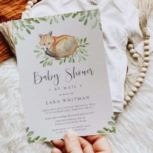 Invitation Mete Baby shower de Fox Woodland par courrier