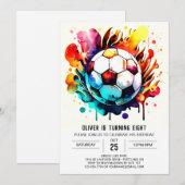 Invitation Mete But Football en ligne Anniversaire (Devant / Derrière)