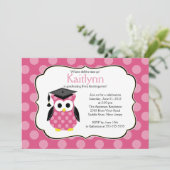 Invitation Mete Pois Grad Owl Girl Graduation (Debout devant)
