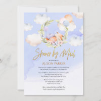 Mete Woodland Fox Blue Sky Baby shower par courrie