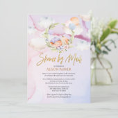Invitation Mete Woodland Fox Pink Sky Baby shower par courrie (Debout devant)