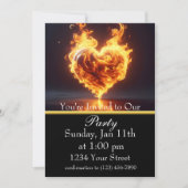 Invitation Mettez le feu à notre fête ! (Devant)