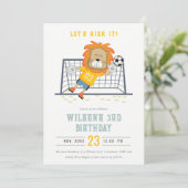 Invitation Mettons-nous Lion Goalkeeper Soccer Anniversaire d (Debout devant)