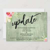 "Mettre à jour" Fleurs Vert Bois Reporté Mariage