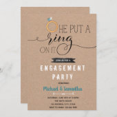 Invitation Mettre une bague sur l'invitation fiançailles (Devant / Derrière)