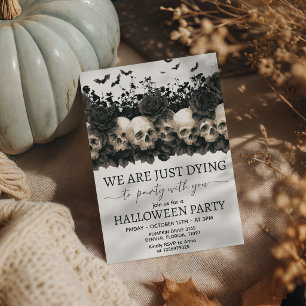 Invitation Meurt pour faire la fête avec vous Crânes Roses In