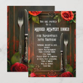 Invitation Meurtre Mystère Dîner Social ou fête d'anniversair (Devant / Derrière)