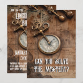 Invitation Meurtre Mystère Escape Room Anniversaire (Devant / Derrière)