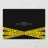 Invitation Meurtre Mystère fête d'anniversaire avec cassettes (Dos)