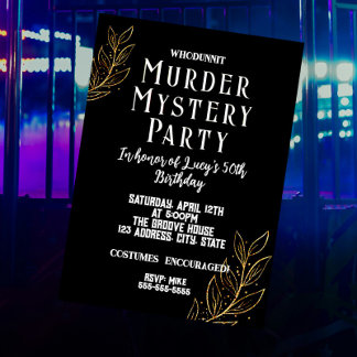 Invitation Meurtre mystérieux et élégant, une soirée "whoduni