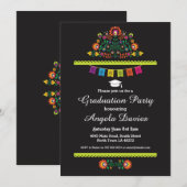 Invitation mexicain de casquette de motif de fête (Devant / Derrière)