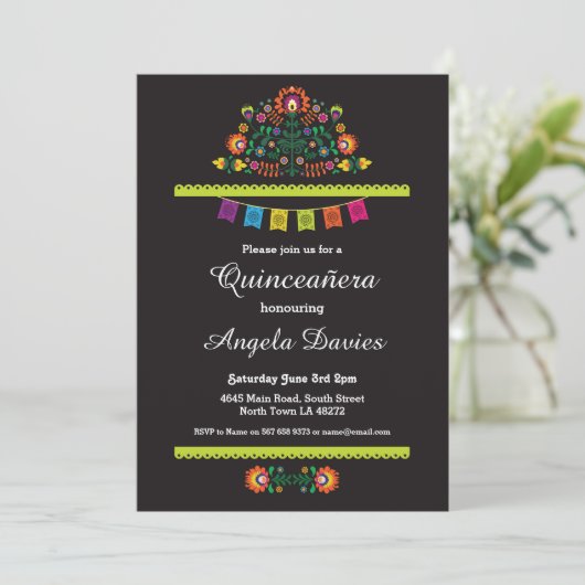 Invitation mexicain de fête d'anniversaire de (Debout devant)