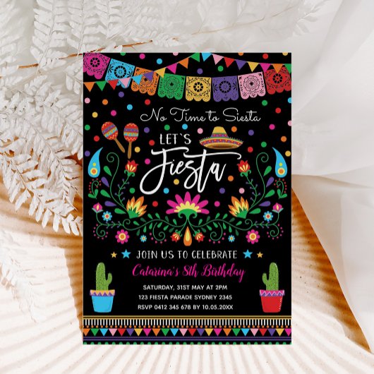 Invitation mexicain de la fête d'anniversaire Fies