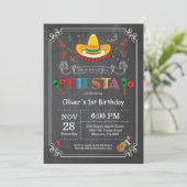 Invitation Mexicain de tableau d'invitation d'anniversaire de (Debout devant)