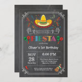 Invitation Mexicain de tableau d'invitation d'anniversaire de (Devant / Derrière)