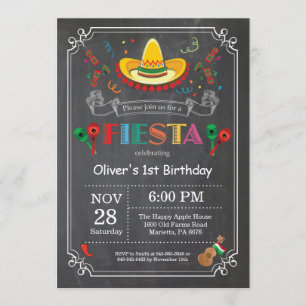 Invitation Mexicain de tableau d'invitation d'anniversaire de