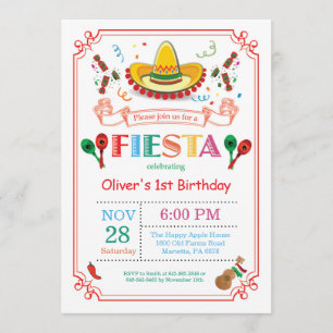 Invitation Mexicain d'invitation de fête d'anniversaire de