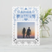 Invitation Mexicain Fantail Doves Papel Picado Enregistrer la (Debout devant)