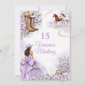 Invitation Mexicain Fleur Princesse Occidentale 15 Ans Violet (Dos)