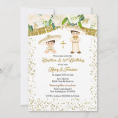 Invitation Mexicain Gold Charro Boys Baptême et Anniversaire (Devant)