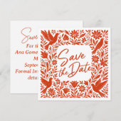 Invitation Mexicain Otomí Tenango Talavera Save the Date (Devant / Derrière)