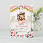 Invitation Mexicaine Charra Rose Quinceanera Ouest (Debout devant)