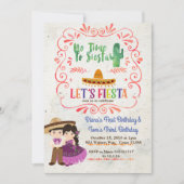 Invitation mexicaine d'anniversaire de fiesta (Devant)