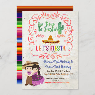 Invitation mexicaine d'anniversaire de fiesta