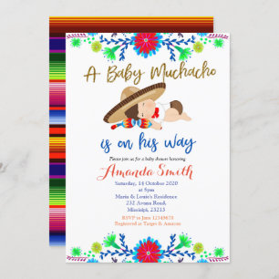 Invitation MEXICAINE de baby shower de fiesta de