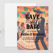 Invitation mexicaine enregistrer la date (Devant / Derrière)