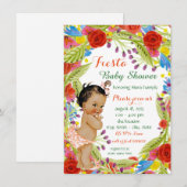 Invitation Mexicaine Fiesta Baby Girl Douche (Devant / Derrière)