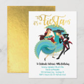 Invitation Mexicaine Fiesta Espagnol Dance Couple Anniversair (Devant / Derrière)