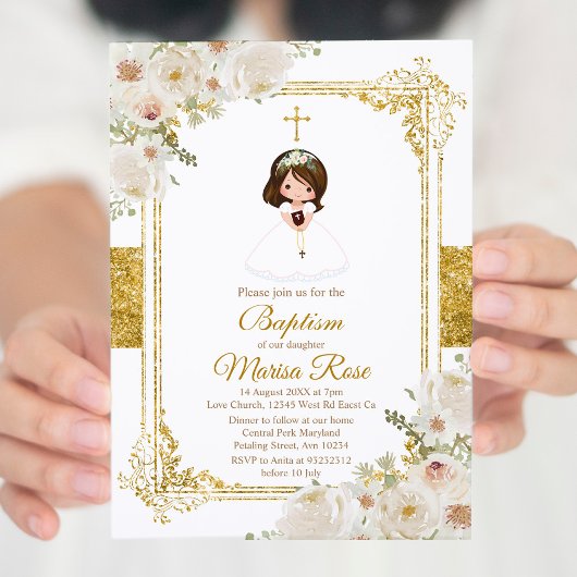 Invitation Mexicaine Fiesta Girl Baptême Christening