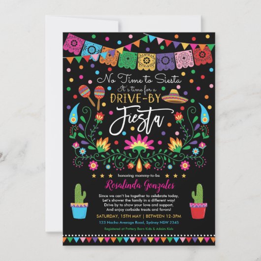 Invitation Mexicaine Fiesta Nacho Conduite Moyenne Par Baby s (Devant)