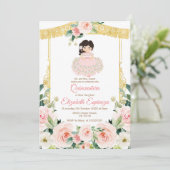 Invitation Mexicaine Fleurs Roses Rouges Quinceanera Mis Quin (Debout devant)