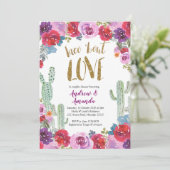 Invitation Mexicaine Floral Taco sur l'invitation de l'amour (Debout devant)