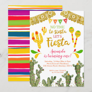 Invitation Mexicaine Pas le temps de Siesta Adulte Anniversai