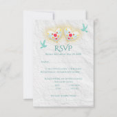 Invitation Mexicaine Pastel Hearts Fleurs Doves (Devant)