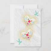 Invitation Mexicaine Pastel Hearts Fleurs Doves (Dos)