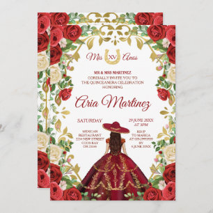 Invitation Mexicaine Robe de Bourgogne 15e anniversaire
