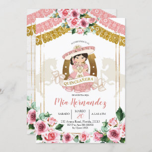 Invitation mexicaine Rose Charra 15e anniversaire