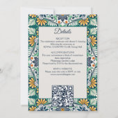 Invitation Mexicaine Talavera Azulejo mariage élégant avec RS (Dos)