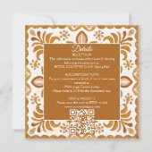Invitation Mexicaine Talavera brune mariage élégant avec RSVP (Dos)