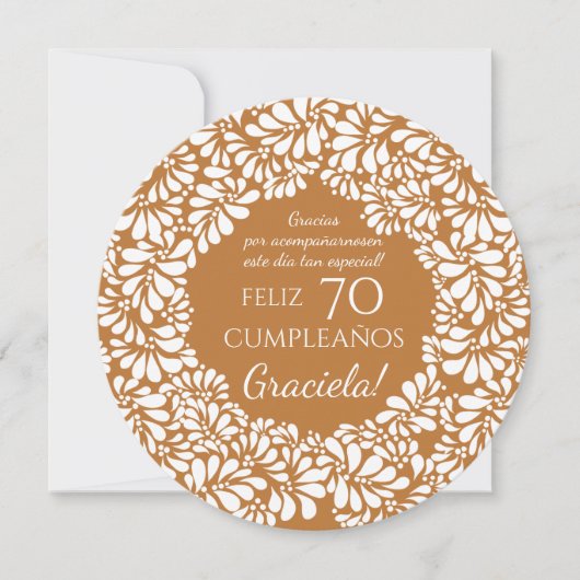 Invitation mexicaine talavera terracotta anniversaire merci (Devant)