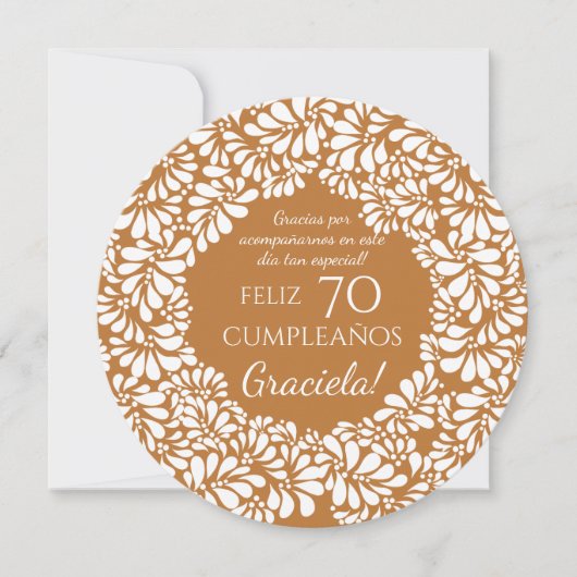 Invitation mexicaine talavera terracotta anniversaire merci (Devant)