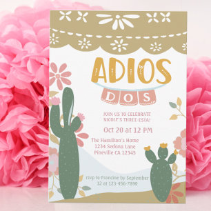 Invitation Mexicaine Trois Esta Adios Dos Anniversaire