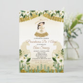 Invitation Mexicaine Troisième anniversaire Floral Blanc (Debout devant)