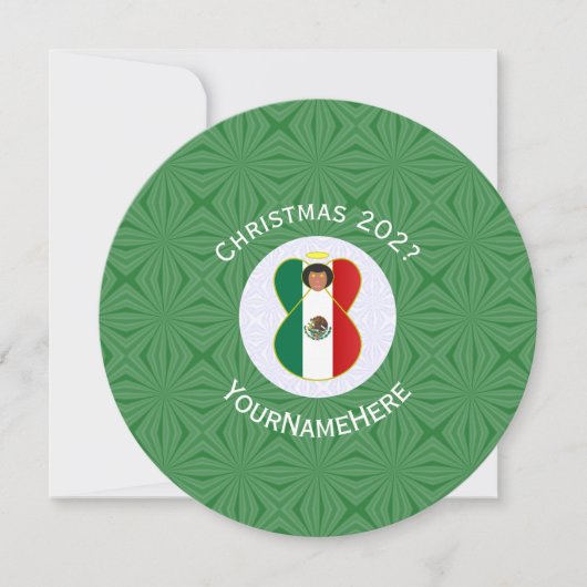 Invitation Mexican Angel Christmas Flag Personalized (Devant)