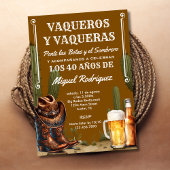 Invitation Mexican Cactus Desert Cowboy Spanish Birthday