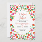 Invitation Mexican Colorful Floral Botanical Flowers Wedding (Devant)